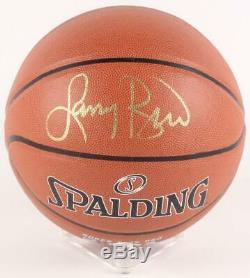 Larry Bird Signed NBA Basketball with Photo Display Case (PSA COA)