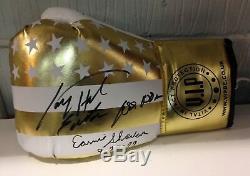 Larry Holmes And Ernie Shavers Signed Boxing Glove In a Display Case RARE COA