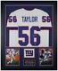 Lawrence Taylor Autographed & Framed White New York Jersey Auto Beckett Coa