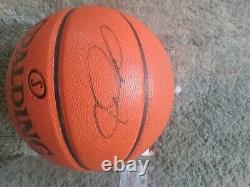 Lebron James Signed Basketball with global authentics coa and display case
