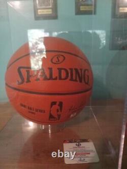 Lebron James Signed Basketball with global authentics coa and display case