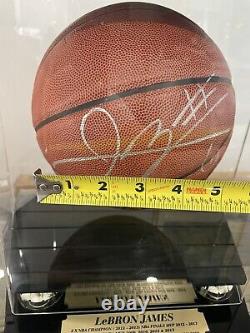 Lebron James Signed NBA Basketball #6 With Display Case And COA