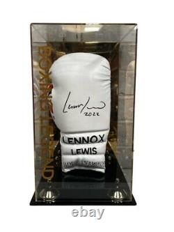 Lennox Lewis Hand Signed Branded Boxing Glove In a Display Case COA
