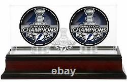 Lightning Hockey Puck Logo Display Case Fanatics Authentic COA Item#11420370