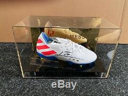 Lionel Messi Signed Football Boot Barcelona Argentina Display Case COA