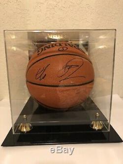Luka Doncic & Dirk Nowitzki autograph Basketball with new display case and COA