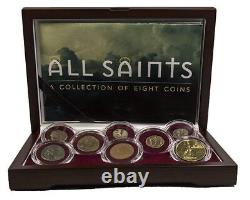 MAGNIFICENT COLLECTION of 8 COINS MOST INFLUENTIAL SAINTS + Display Case + COA