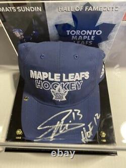 MATS SUNDIN Autographed Toronto Maple Leafs HOF Signed Hat In Display Case COA