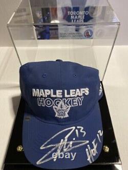 MATS SUNDIN Autographed Toronto Maple Leafs HOF Signed Hat In Display Case COA