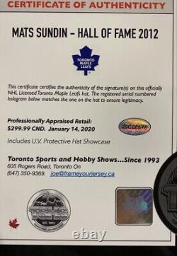 MATS SUNDIN Autographed Toronto Maple Leafs HOF Signed Hat In Display Case COA