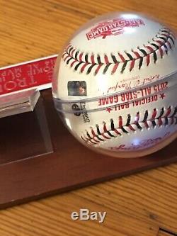 MIKE TROUT 3X MVP SIGNED 2015 ASG MLB BASEBALL w COA And Display Case