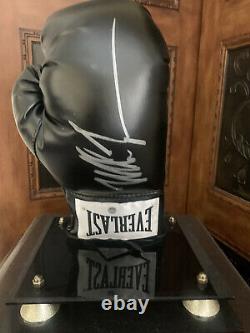 MIKE TYSON Signed Auto Black Everlast Boxing Glove With Display Case Steiner COA