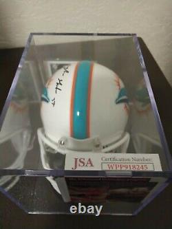 MYLES GASKIN Signed Miami Dolphins Mini Helmet (JSA COA) W-Display case