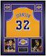 Magic Johnson Autographed And Framed Yellow Lakers Jersey Auto Beckett Coa