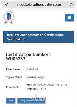 Magic Johnson Signed Basketball Beckett COA + Display Case