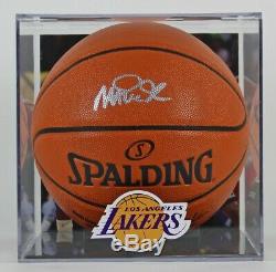 Magic Johnson Signed Basketball with Beckett COA Display Case NBA Spalding Auto