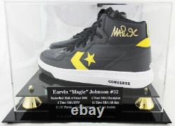 Magic Johnson Signed Converse Basketball Shoe Beckett COA + Quality Display Case