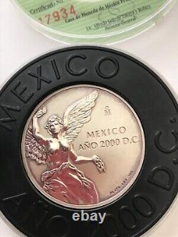 Mexico Ano 2000 DC Silver Libertad Casa De Moneda. 925 Proof, COA Display Case