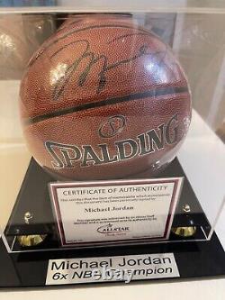 Michael Jordan Autographed Basketball and Card Display Case and COA included