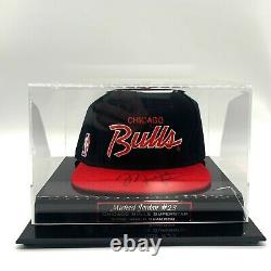 Michael Jordan Autographed Chicago Bulls Hat with COA and display case