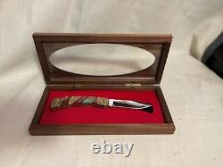 Michael Prater Painted Pony 110 Buck Knife w Signed COA in Display Case