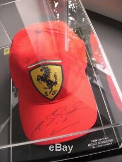 Michael Schumacher Rare Genuine Hand Signed Ferrari Cap Display Case Coa F1 Gp