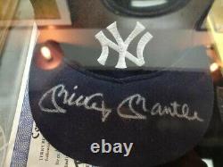 Mickey Mantle Autograph New York Yankees Hat withCOA and Display Case