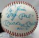 Mickey Mantle No. 6 1951 Hand-signed Baseball To Jim Withcoa And Display Case