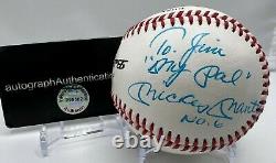 Mickey Mantle No. 6 1951 Hand-Signed Baseball To Jim withCOA and Display Case