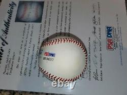 Mickey Mantle Signed AL Brown Baseball No. 7 Insc Autographed PSA Letter COA