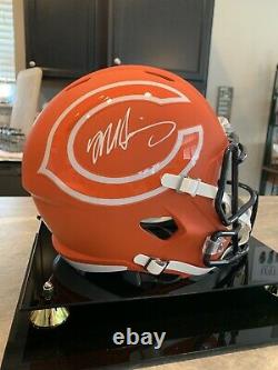 Mike Singletary Bears autographed signed Helmet / Display Case Beckett BAS COA