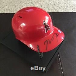 Mike Trout Autograph Rawlings Mini Helmet With Display Case And Coa