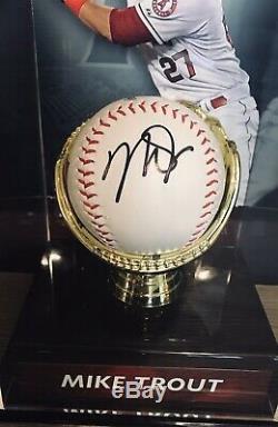 Mike Trout Autographed Signed Baseball COA With Fanatics Display Case