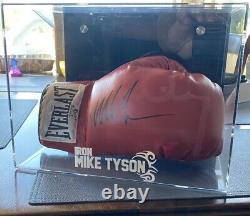 Mike Tyson Autographed Everlast Boxing Glove With Custom Display Case JSA COA