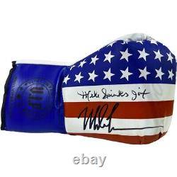 Mike Tyson & Michael Spinks Dual Signed Boxing Glove In a Display Case COA