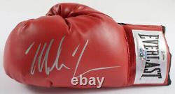 Mike Tyson Signed Autographed Boxing Glove With Custom Display Case Silver + COA