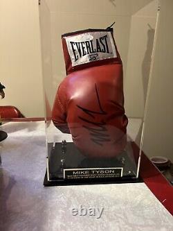 Mike Tyson Signed Autographed Everlast Boxing Glove WIT JSA COA In Display Case
