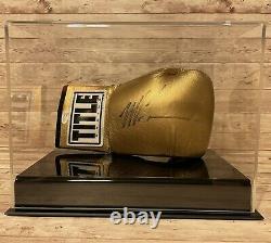 Mike Tyson Signed Autographed Title (Gold) Boxing Glove JSA COA IN DISPLAY CASE