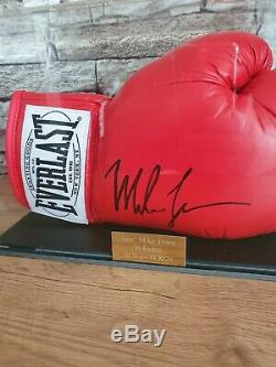 Mike Tyson Signed Boxing Glove With COA In Display Case