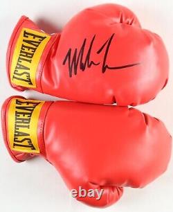 Mike Tyson Signed Everlast Boxing Glove Set and Display Case JSA & Tyson COA