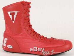 Mike Tyson Signed Title Boxing Boot PSA/DNA COA With Display Case