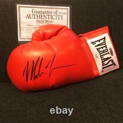 Mike Tyson autographed boxing glove (Left) with Custom Display Case and COA
