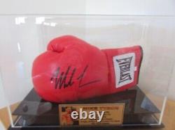 Mike Tyson hand signed boxing glove in display case with gold plaque-Coa