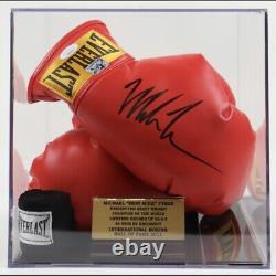 Mike Tyson signed glove. Pair In Display Case With Hand Wrap. COA- JSA