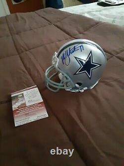 Miles Austin No 19 Signed Dallas Cowboys NFL Riddell Mini Helmet With Coa