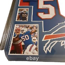 Mint Buffalo Bills Gregory Rousseau Autographed Framed Jersey Display Jsa Coa