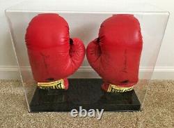 Muhammad Ali autographed boxing gloves with display case and COA