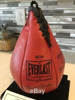 Muhammed Ali Autographed Everlast Speed Bag With Display Case And Coa