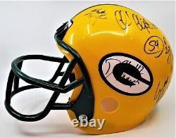 Multi Signed by 7 Green Bay Packers Franklin Display Helmet withCOA
