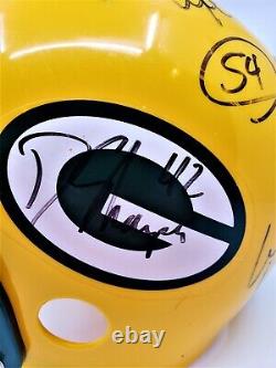 Multi Signed by 7 Green Bay Packers Franklin Display Helmet withCOA